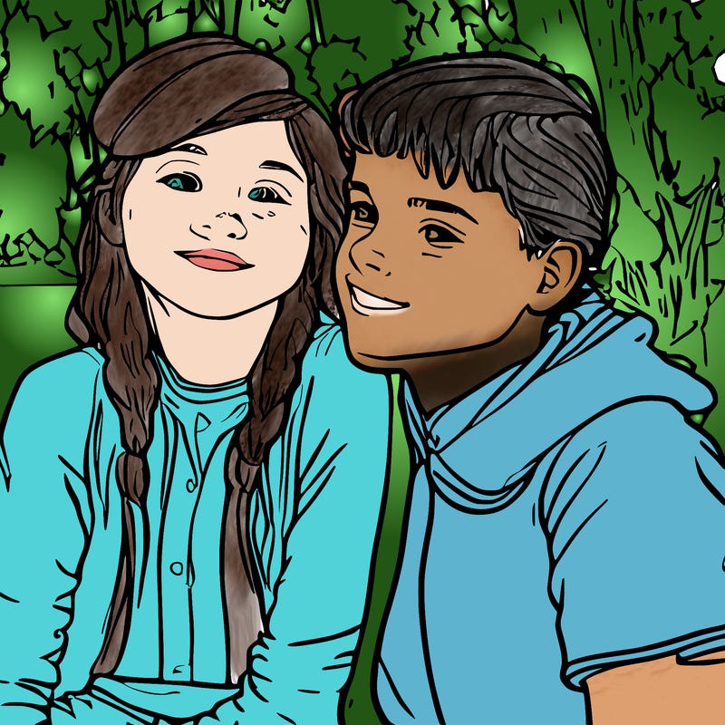 teenage boy and girl meeting