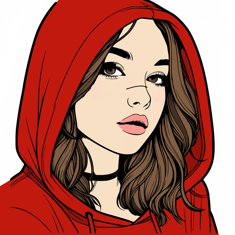 realistic girl with hood on