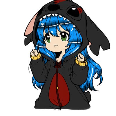 anime girl in a stitch onsie