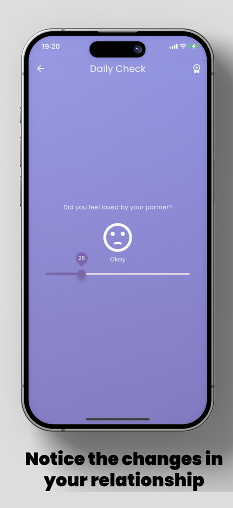 Pantalla de revisión diaria del estado de ánimo de la relación en la app Toxic AI.