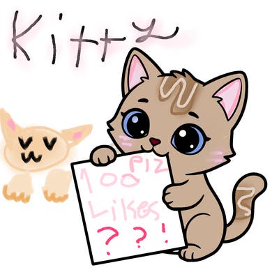 a small cat with a blank sheet of paper in its hand. the cat is sooooooo cute!