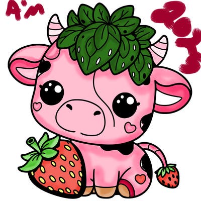 cute strawberry cow