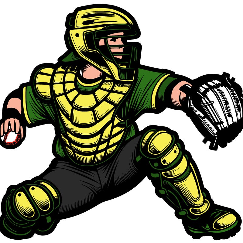 softballl catcher realistic