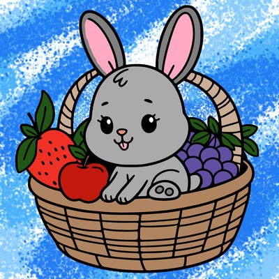 bunny in a fruit basket