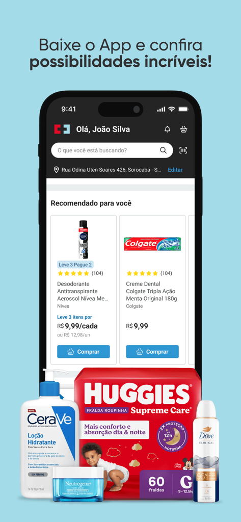 Drogaria São Paulo - Drogaria Sao Paulo mobile app interface showing personalized offers for health and beauty products