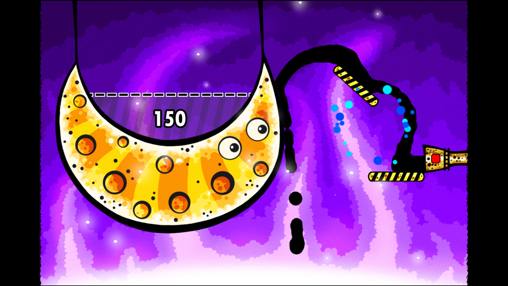 Feed Me Oil - A surreal physics puzzle level in Feed Me Oil where black oil is guided into the mouth of a crescent shaped land creature