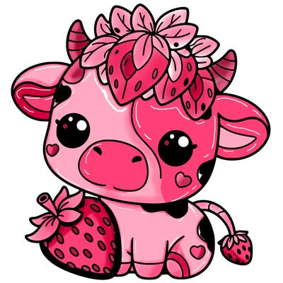 cute strawberry cow