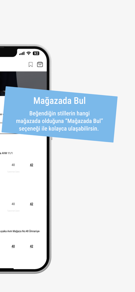 Twist fashion app interface showing the Find in Store feature search results