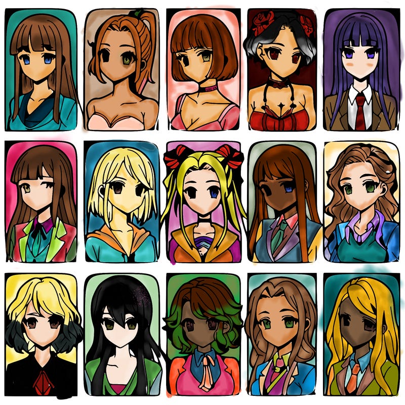 girls that look diffrent anime