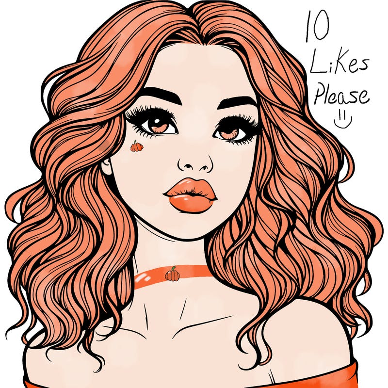 realistic girl with wavy hair and lips