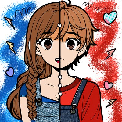 realistic girl boy split