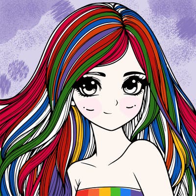 realistic girl pretty long hair