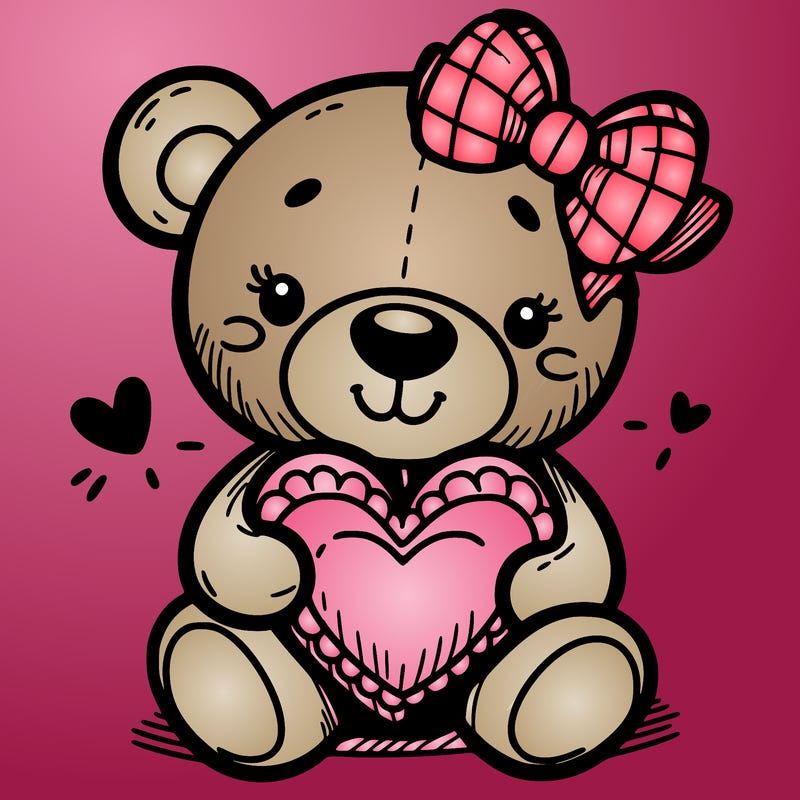 teddy bear hugging a heart