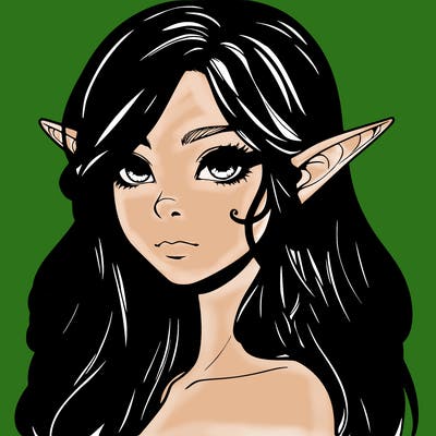 elf girl realistic dark fantasy