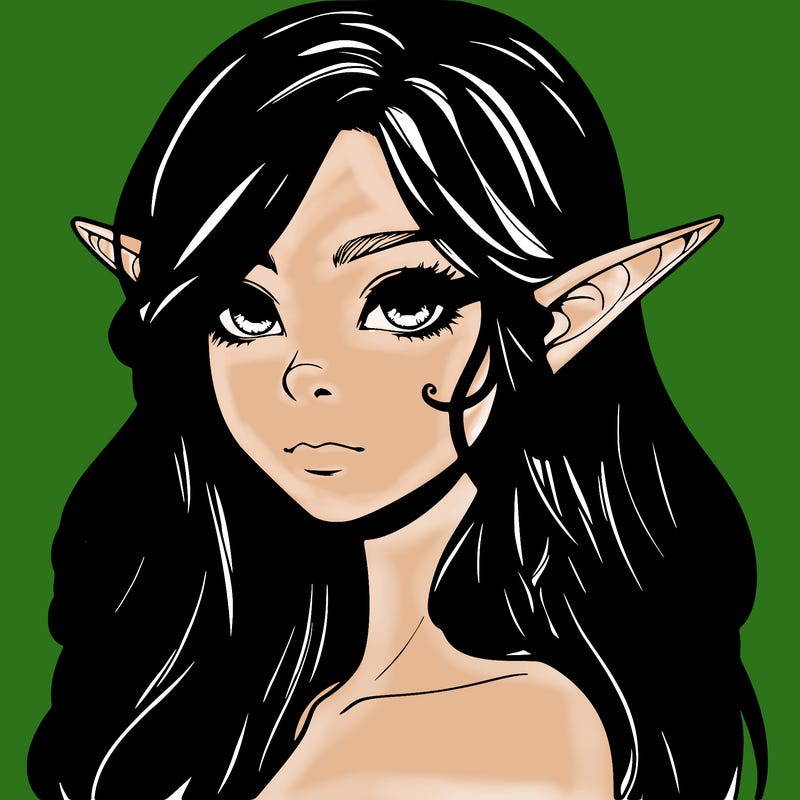 elf girl realistic dark fantasy