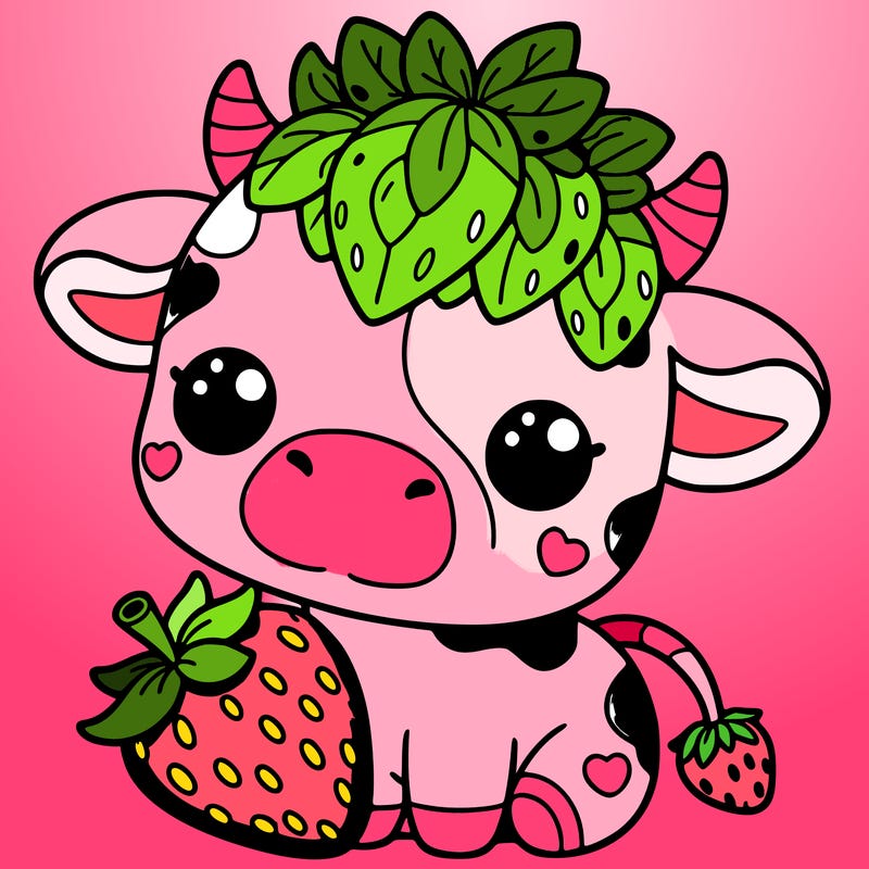 cute strawberry cow