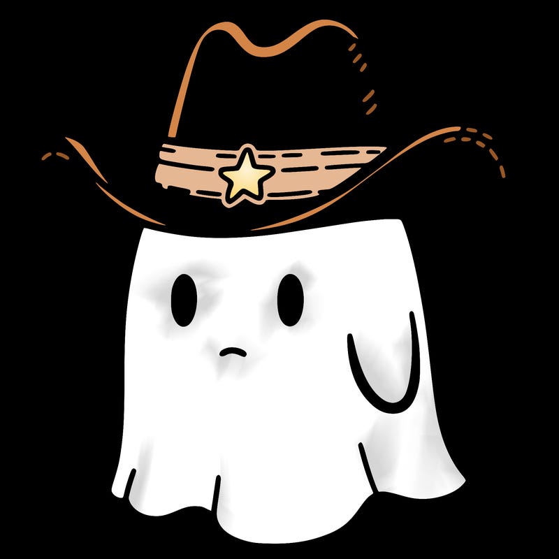 ghost with cowboy hat
