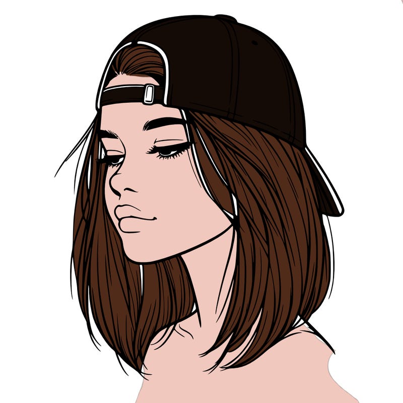 realistic  girl with a backwards hat