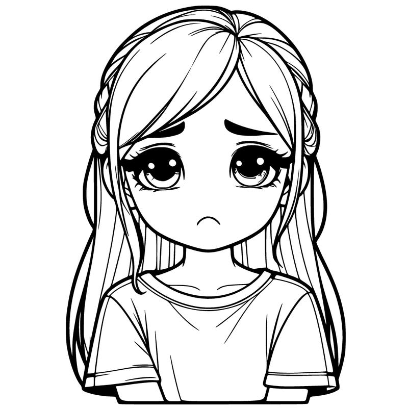 sad girl realistic