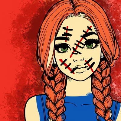 realistic girl with braids