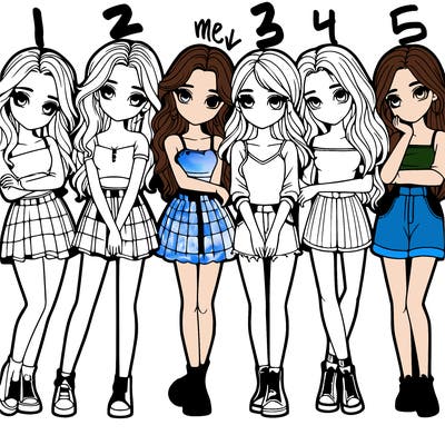 a group of girls realistic