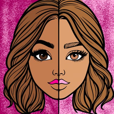 realistic girl split half