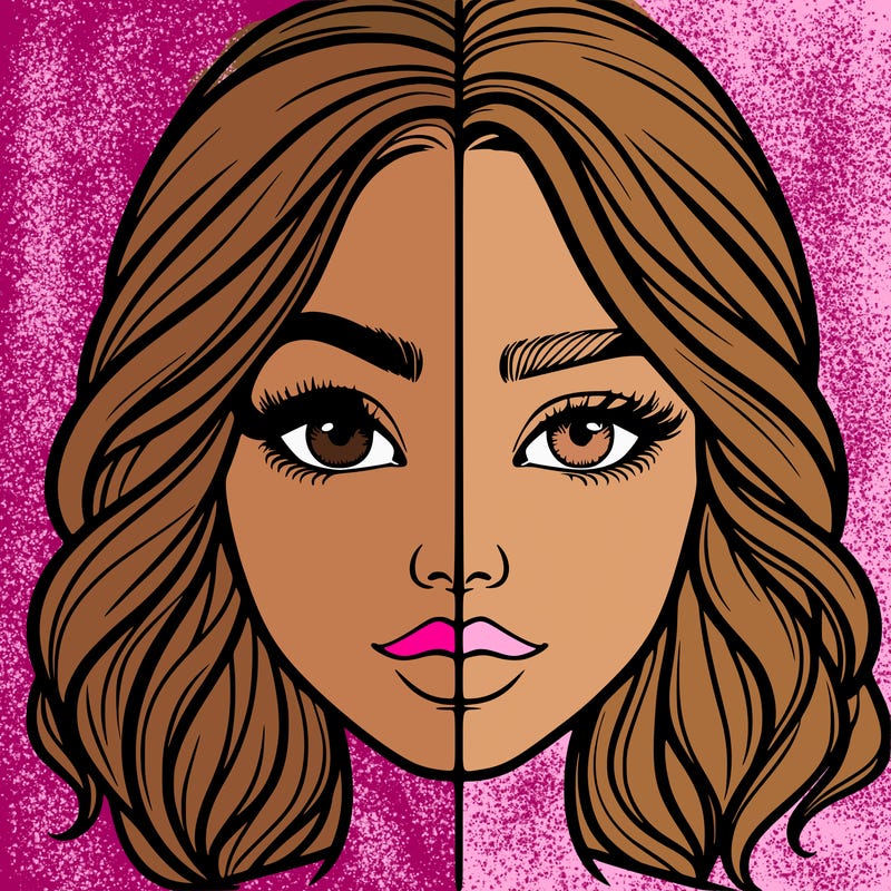 realistic girl split half