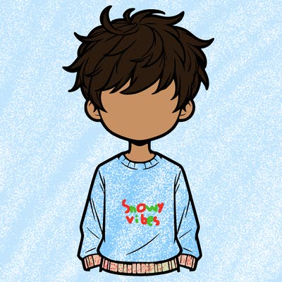 realisic faceless boy with messy hair white long dleeve