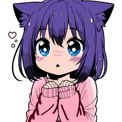 shy anime catgirl