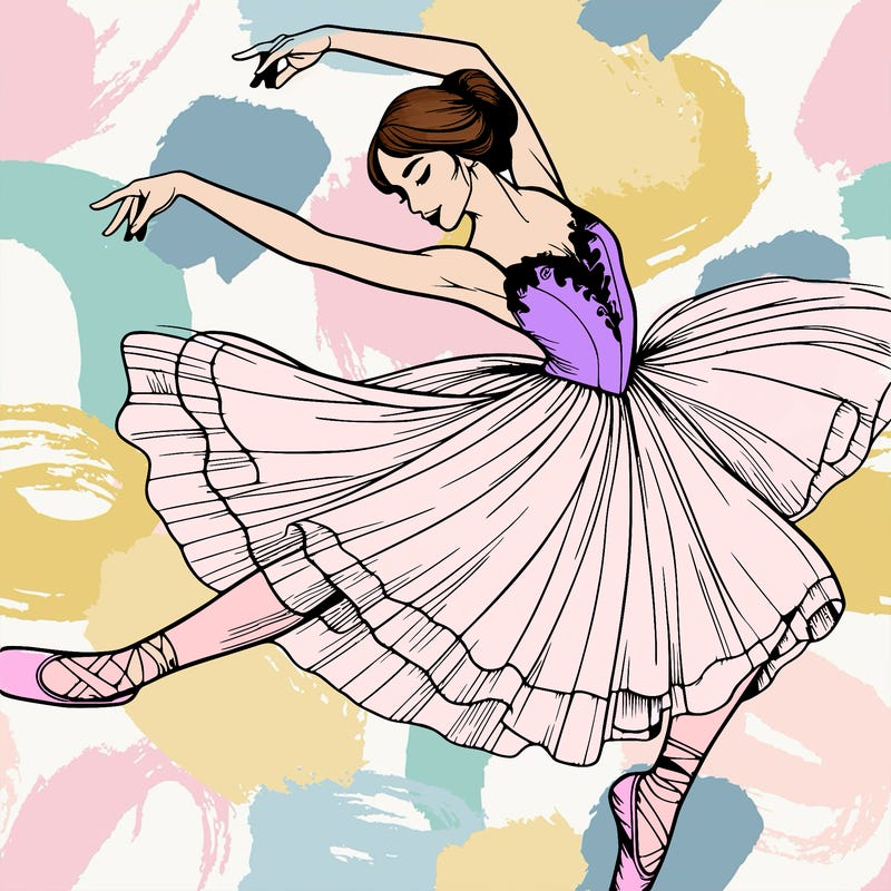beautiful ballet dancer dancing free, realistic art