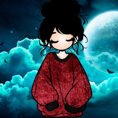 girl with baggy sweatshirt and messy bun