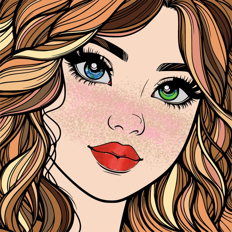 beautiful realistic girl close up to the camera with wavy hair,