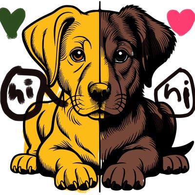 realistic dog split picture