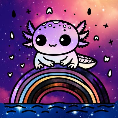 axolotl on a rainbow
