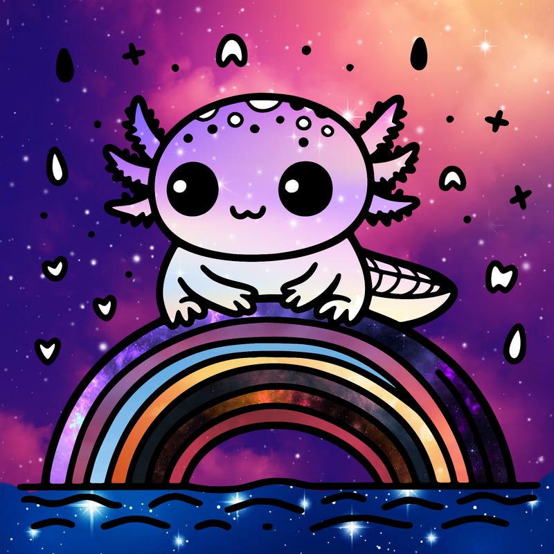 axolotl on a rainbow