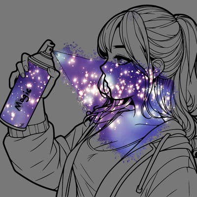 a realistic girl spray, painting