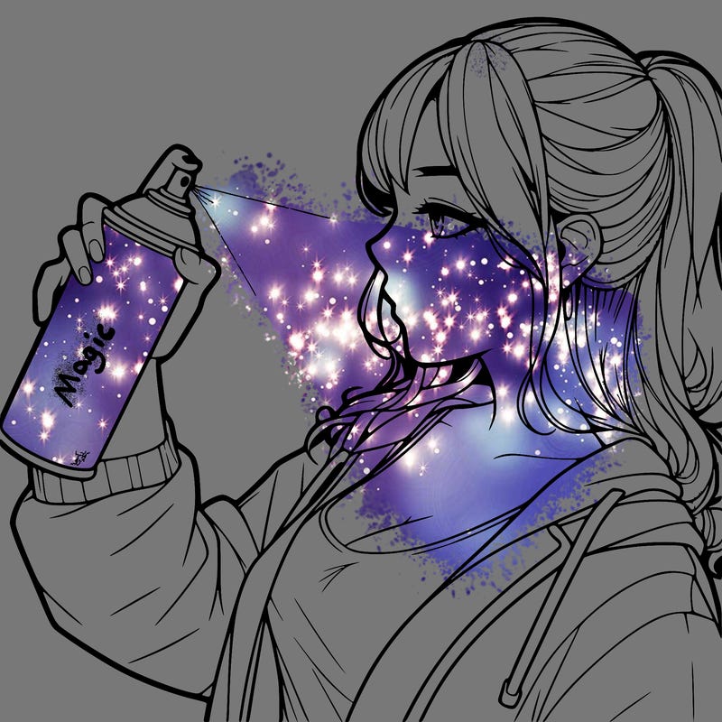 a realistic girl spray, painting