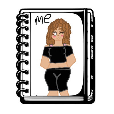 blank, realistic notebook