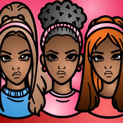 baddies girls faces