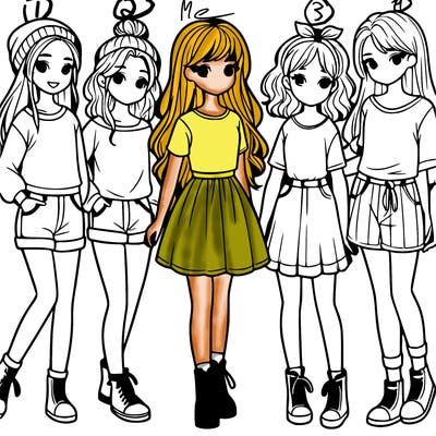 a group of five girls