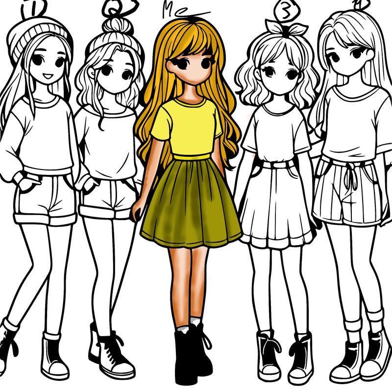 a group of five girls