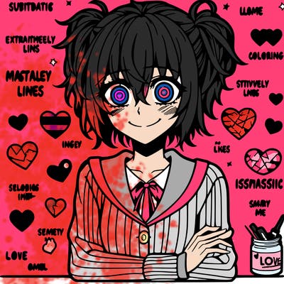 a psychopathic anime girl because she is in love