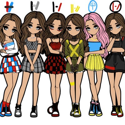 a group of girls realistic