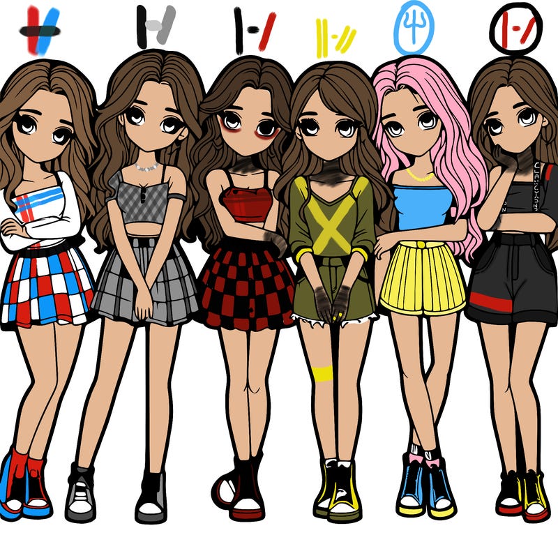 a group of girls realistic