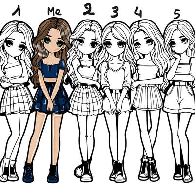 a group of girls realistic