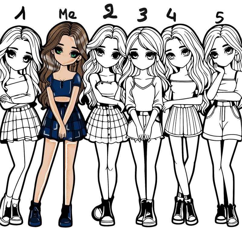 a group of girls realistic