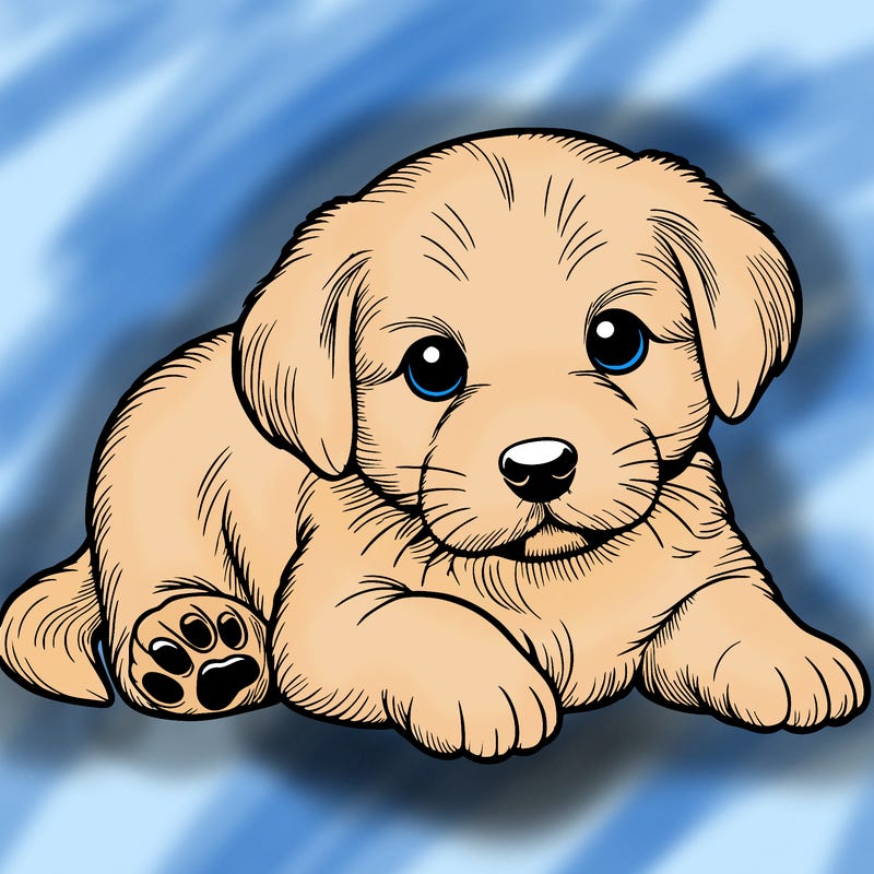 a cute realistic puppy