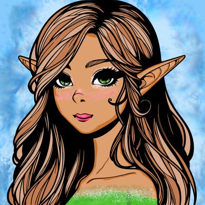 elf girl realistic dark fantasy