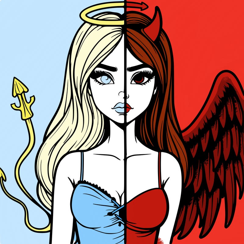 devil vs angel realistic girl