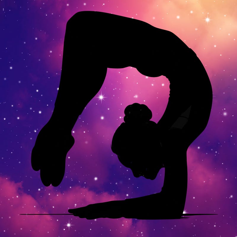 realistic girl doing gymnastics